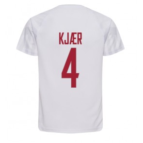 Lacne Muži Futbalové dres Dánsko Simon Kjaer #4 MS 2022 Krátky Rukáv - Preč